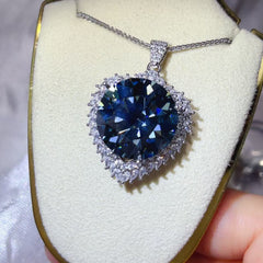 20 Carat Moissanite 925 Sterling Silver Pendant Necklace
