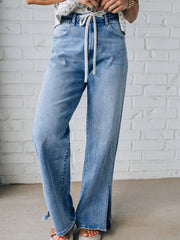 Jeans casual a taglio a cintura a taglio a gamba di Myosotis - Miniatuur