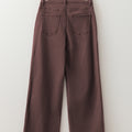 Coffee Loose Straight High Waist Solid Color Jeans - Foto 3
