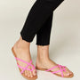 WILD DIVA Crisscross PU Leather Open Toe Sandals