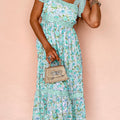 Rosa Blummen-Laced Strap Empire Waist Maxi Kleed - Foto 5