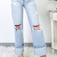 Jeans Beau Blauw Lavaggio Chiaro Liscio Distaged