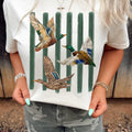 Wäiss Western Mallard Stripes gedréckte grafesch ronn Hals Casual T-Shirt - Foto 1