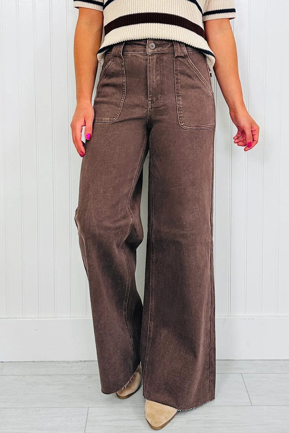 Dusk Blue Retro Washed Patch Pocket Stretchy Jeans
