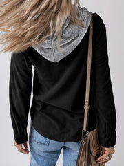Tasche con cappuccio nero con cornice a coste - Moda femminile Immagine 2 - Miniatuur