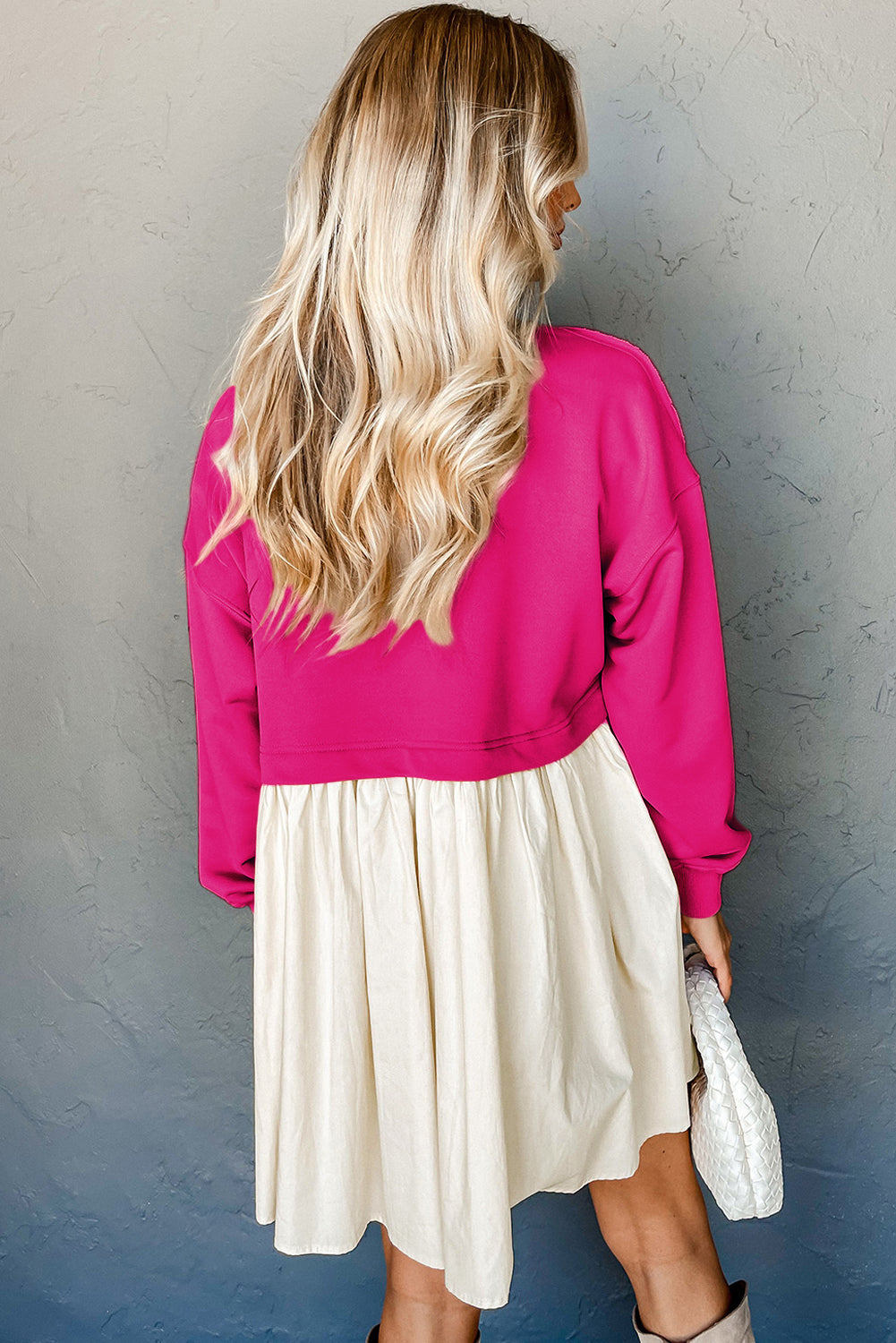 Sweat Rose Red Mini Robe en Popeline