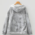 Sudadera deportiva deportiva oversize con estampado de camuflaje gris plus size - Foto 3