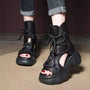 Chunky Platform Lace-Up Sandals