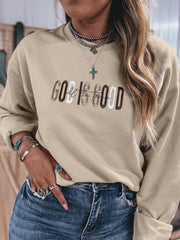 Jet Stream GOD IS GOOD Western-Pullover mit gesticktem Buchstaben und Crewneck-Pullover - Miniatuur
