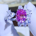 3 Carat Moissanite 925 Sterling Silver Open Ring | Redblad 18K Solid Gold & Certified Diamond Rings