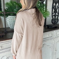 Parchment Sequin Patch Chest Pocket Corded Shacket - Foto 2