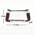 Blackish Green Contrast Trim Zipped Transparent PVC Single Shoulder Bag - Damesmode Afbeelding 2 - Foto 2