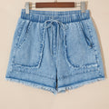 Myosotis ausgefranste Kanten Casual Denim Shorts - Foto 3