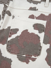 Brown Cow Spots Printed Multi Pocketed Jeans - Damesmode Afbeelding 7 - Miniatuur