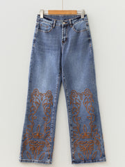 Jeans Ashleigh Blue brodé à jambes évasées - Image de mode féminine 7 - Miniatuur