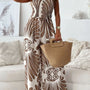 Printed Smocked Tube Wide Leg Jumpsuit
