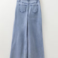 Beau Blue High Waist Button Zip Fly Bell Bottom Jeans - Damesmode Afbeelding 4 - Foto 4