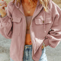 Chaqueta con capucha con cordón con solapa rosa - Foto 1