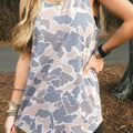Multicolour Retro Camouflage Print Oversize Tank Top - Foto 1
