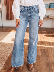 Vaqueros Beau Blue Acid Wash Detail Bolsillo - Imagen de moda femenina 1 - Miniatuur