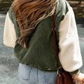Chaqueta bomber de pana de felpa de retallos de felpa verde Mist - Foto 2
