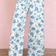 Vaqueros azul celeste, estampado floral, cintura recta y pierna recta