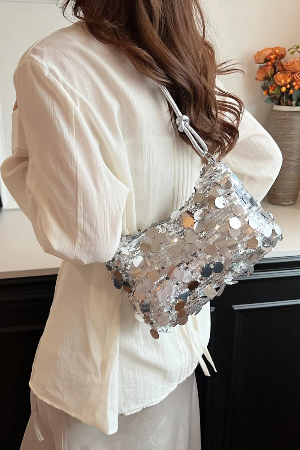 Sequin Knotted Straps Shoulder Bag - Luxe Damesmode & Kleding Collectie | Redblad Nederland
