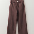Coffee Loose Straight High Waist Solid Color Jeans - Foto 2