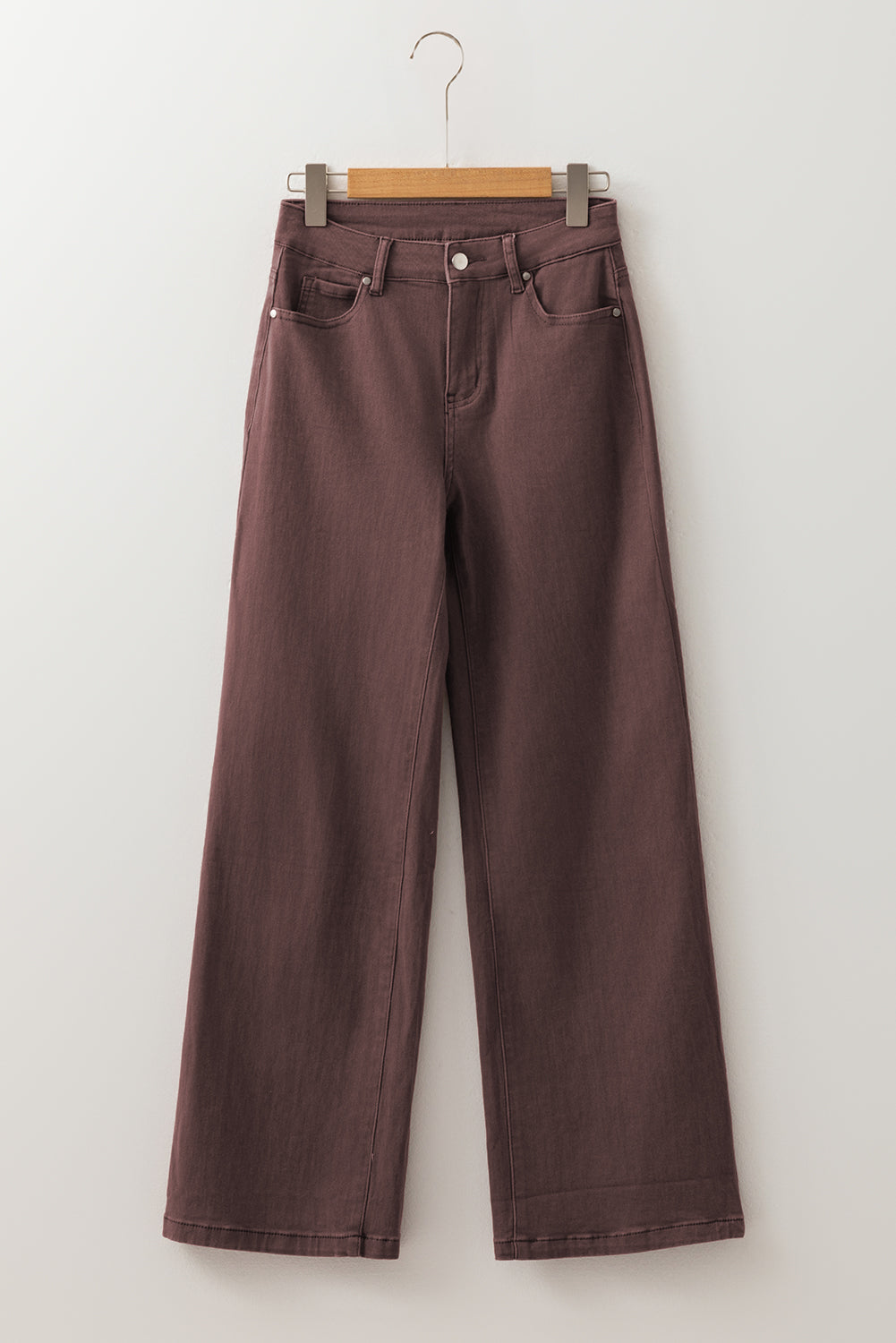 Jeans Café Larges, droits, taille haute unis,