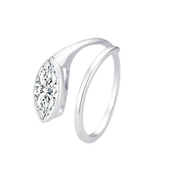 2 Carat 925 Sterling Silver Moissanite Marquise Cut Bypass Ring