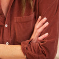 Clay Long Sleeve Button Down Corduroy Midi Length One Piece Dress - Foto 5