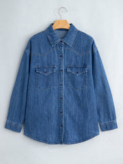 Tasche Western Patch Blu Vela Camicia di jeans a maniche lunghe - Miniatuur