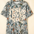 T-shirt décontracté Woodland Camo rose LOVE LIKE JESUS - Foto 6