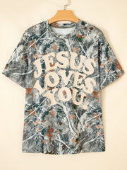 Pink Camo Woodland LOVE LIKE JESUS Casual Tee - Miniatuur