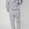 Gray Solid Exposed Seams Hoodie and Joggers Activewear Set - Foto 2