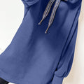 Felpa Tunica Ampia Ampia con Camicia Ampia con Fodera in Pile Blu Sporco - Foto 1