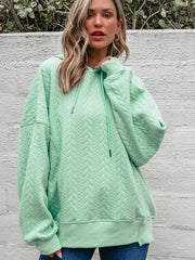 Hoodie Moonlight Jade Cabo Largo, Largo e Texturizado - Miniatuur