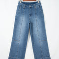 Sail Blue Exposed Stitching Straight Jeans - Foto 6