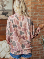Sweat-shirt à capuchon de style occidental camouflage multicolore - Miniatuur