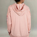 Flamingo Mix Floral Patchwork Side Slit Drawstring Hoodie - Foto 5