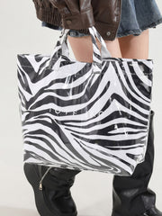 White Cow Spots Print Travel Tote Bag - Miniatuur