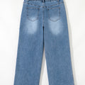Stone Blue Star Patchwork Cropped Wide Leg High Waist Jeans - Foto 6