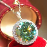 10 Carat Moissanite Pendant Platinum-Plated Necklace | Redblad 18K Solid Gold & Certified Diamond Necklaces