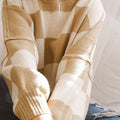 Pink Checkered Bishop Sleeve Sweater - Foto 5