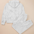 Set de pantalones con sudadera con sudadera con manga caída y manga holgada estampado en gris claro y 2 piezas - Foto 4
