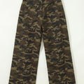 Multicolour Camouflage Print Retro Grommet Tie Waist Loose Jeans - Foto 5