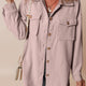 Light Roze Corduroy Flap Zakken Knoop Up Shacket