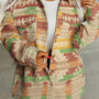 Yellow Western Aztec Print Button Flap Pocket Shacket