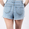 Myosotis High Waist Frayed Denim Shorts - Foto 2