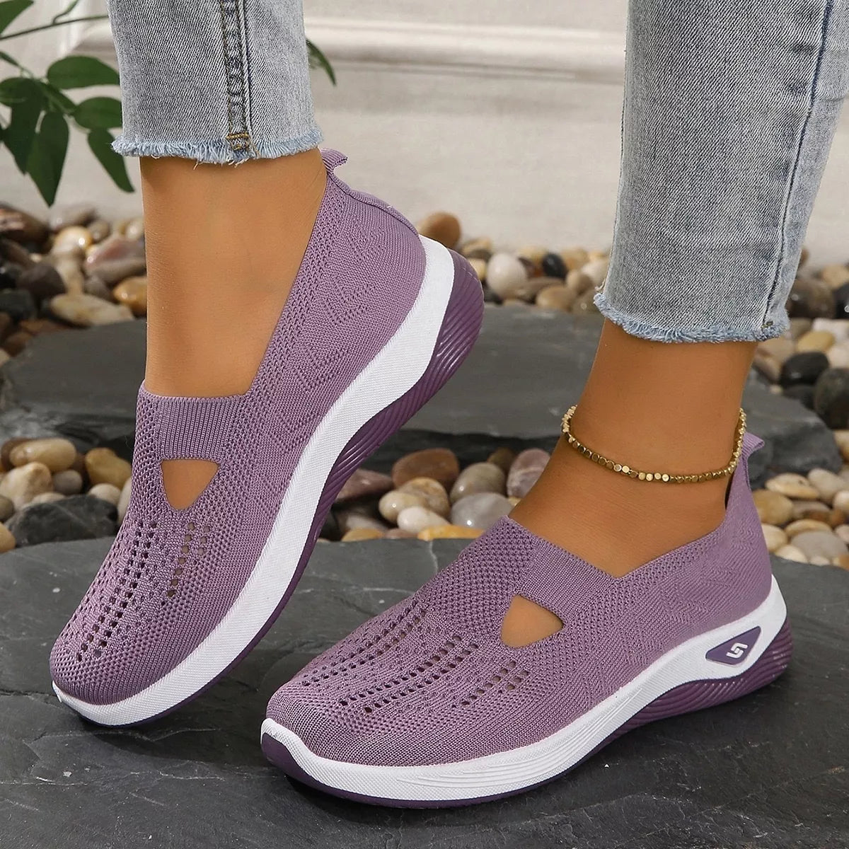 Round Toe Mesh Slip-Ons - Exklusive Damenmode & Kleidung Kollektion | Redblad Deutschland